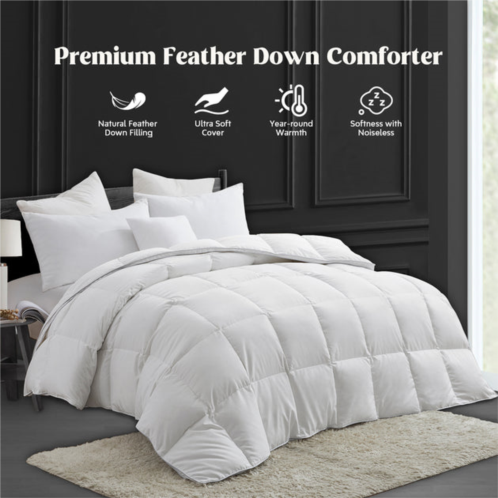 Puredown year round down feather blend comforter duvet gusset soft cover