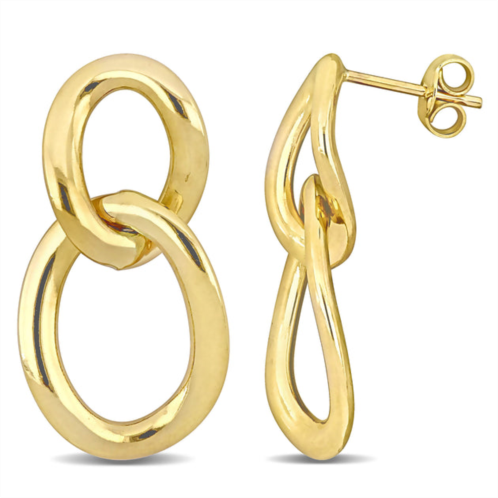 Mimi & Max open oval double link earrings in 10k yellow gold