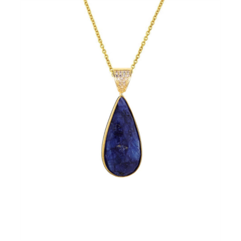 Liv Oliver 18k sapphire pear drop pendant necklace