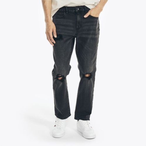 Nautica mens jeans co. distressed straight fit denim