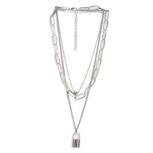 SOHI pack of 3 silver plated trendy zirconia chain