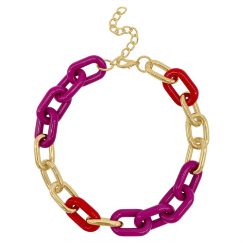 Adornia oversized color link necklace gold