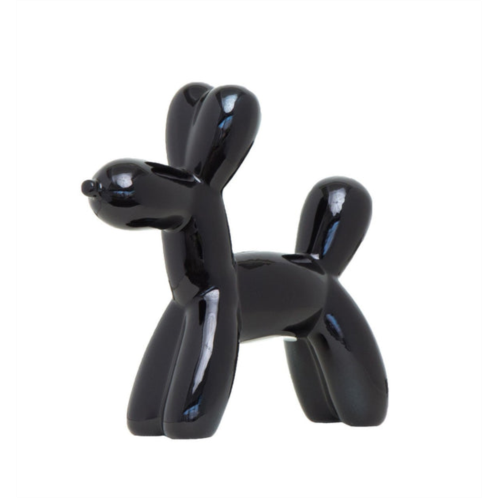 Interior Illusion Plus interior illusions plus black mini ceramic dog piggy bank - 7.5 tall