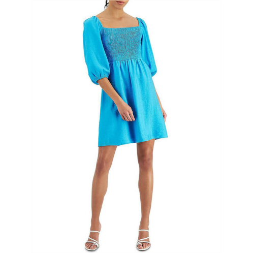 Bar III womens smocked knee-length shift dress