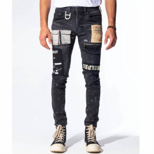 GALA mens decadence denim jean in jet black/combo