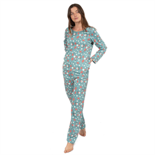 Leveret womens two piece cotton loose fit pajamas fish tank