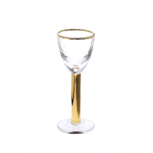 Classic Touch Decor set of 6 stemmed liquor glasses with gold stem and rim