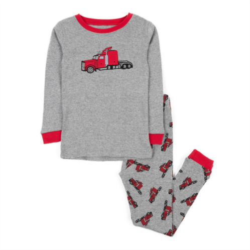 Leveret kids two piece cotton pajamas trailer