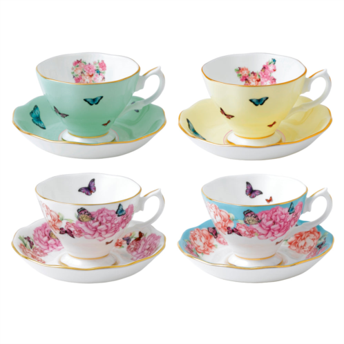 Royal Albert miranda kerr friendship teacup & saucer 8 piece set blessings gratitude joy & devotion