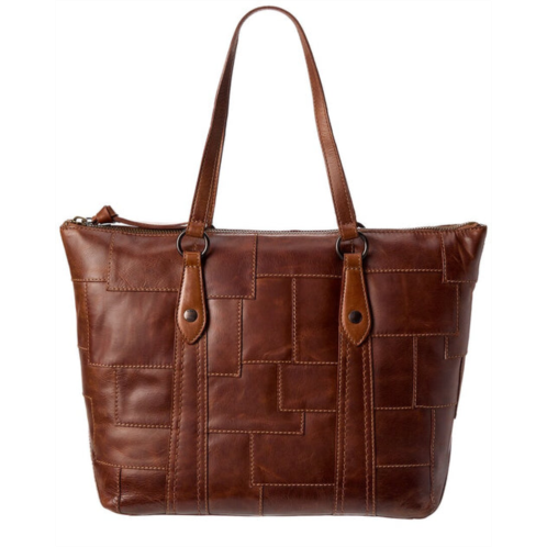 Frye melissa patchwork zip leather shopper tote