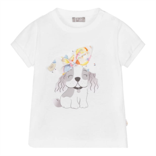 Il Gufo white puppy graphic t-shirt