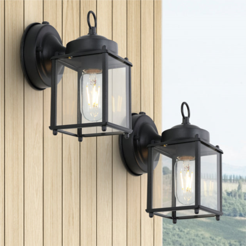 JONATHAN Y boston 4.25 1-light farmhouse industrial iron/glass outdoor led sconce (set2)