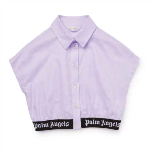 PALM ANGELS pink oxford sleeveless shirt