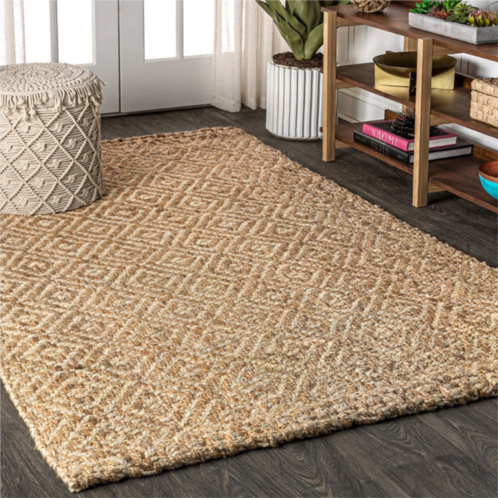 JONATHAN Y hira hand woven diamond chunky jute area rug