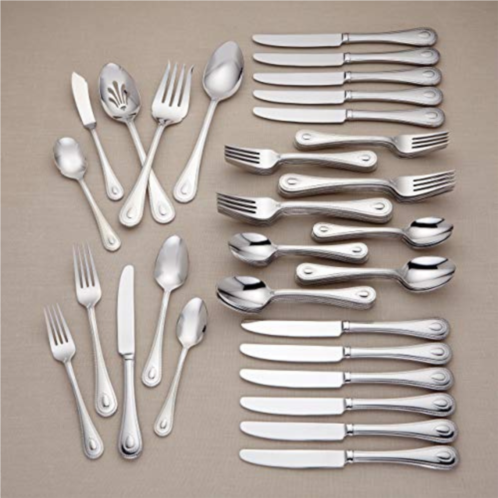 Lenox french perle 65-piece flatware set 11.30 lb metallic
