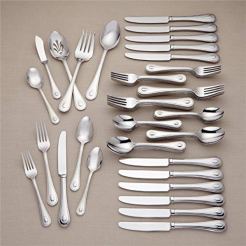 Lenox french perle 65-piece flatware set, 11.30 lb, metallic