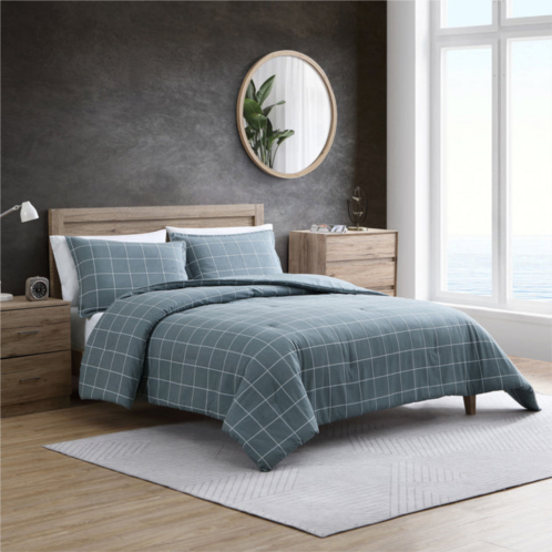 Nautica apley grid full/queen reversible comforter and sham set