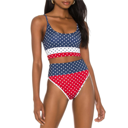 Beach Riot eva top in patriotic polka dot