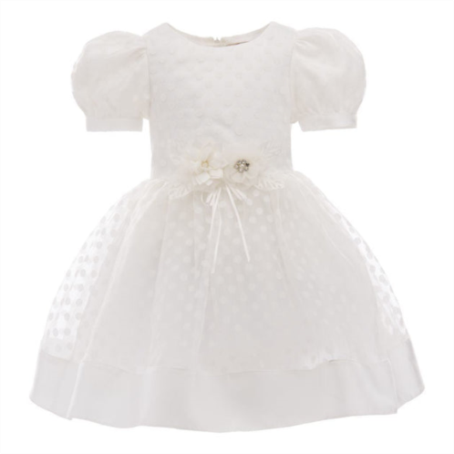 Tulleen white polka dot princess dress