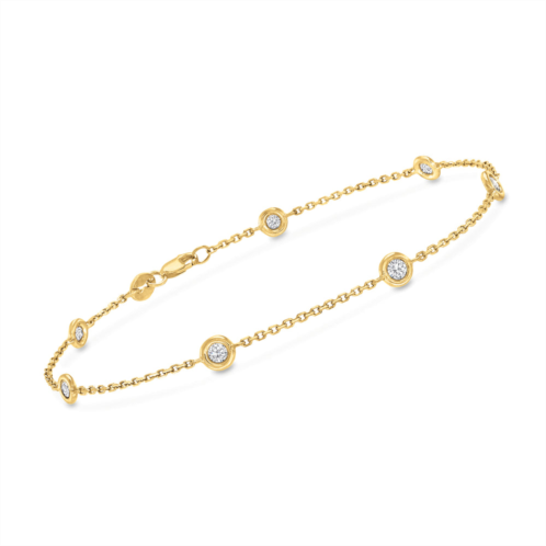 Ross-Simons diamond station bracelet in 14kt yellow gold