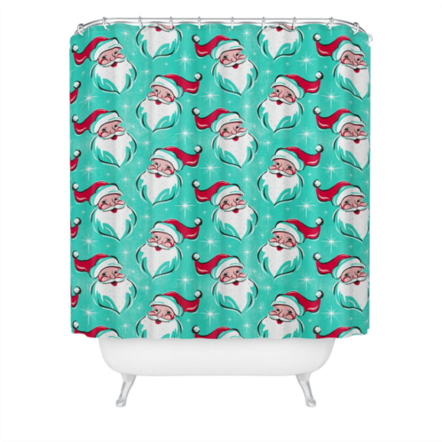 Deny Designs heather dutton tis the season multi pattern aqua holiday shower curtain