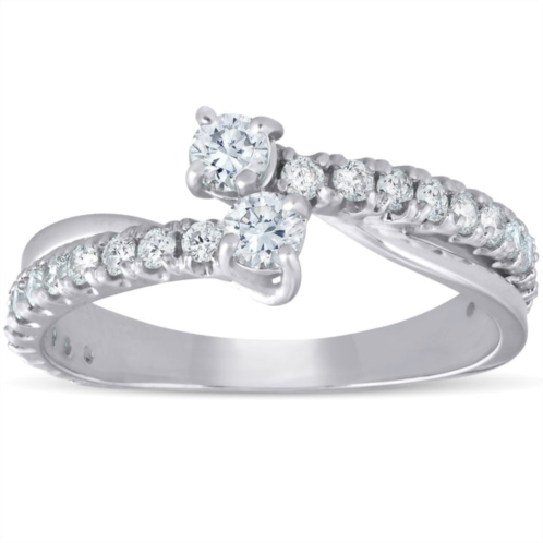 Pompeii3 1ct two stone diamond engagement forever us ring 14k white gold anniversary band