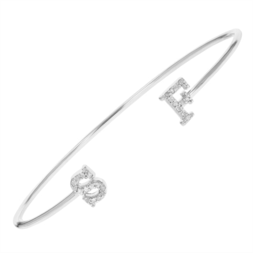 Vir Jewels 0.15 cttw diamond bangle bracelet .925 sterling silver rhodium san francisco