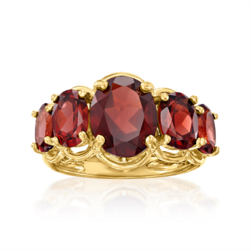 Ross-Simons pink topaz 5-stone ring in 18kt gold over sterling