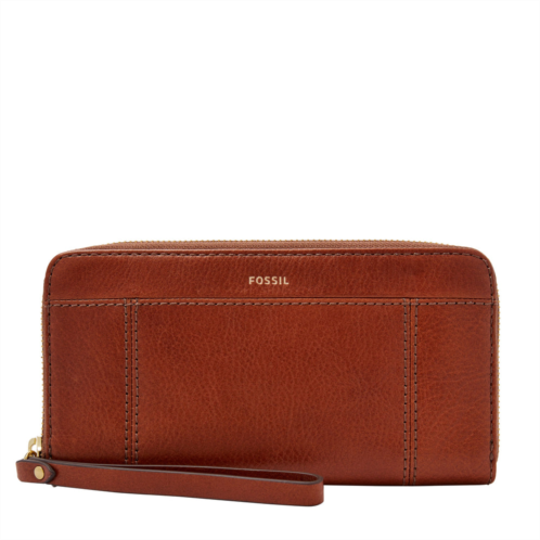Fossil womens jori rfid leather zip clutch