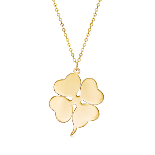 Ross-Simons italian 14kt yellow gold 4-leaf clover pendant necklace