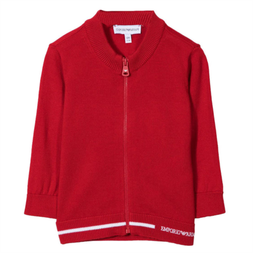 Armani red zip up cardigan