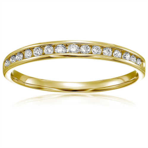 Vir Jewels 1/5 cttw classic diamond wedding band 10k white or yellow gold channel set