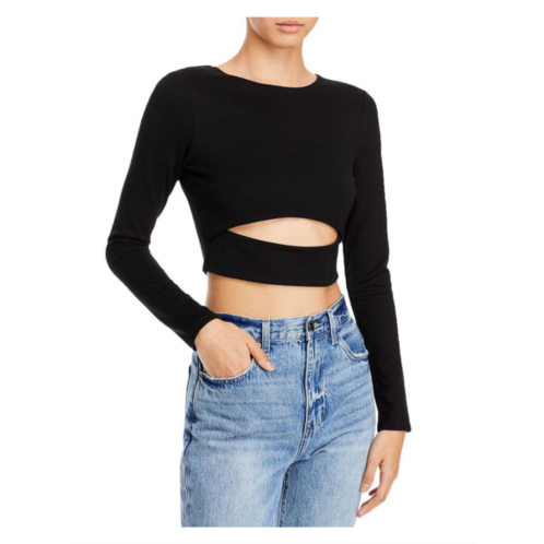 Fore womens cut out scoop neck cropped