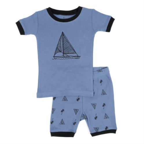 Leveret kids two piece cotton short pajamas sailboat