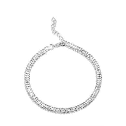 Savvy Cie Jewels rhodium baguette anklet