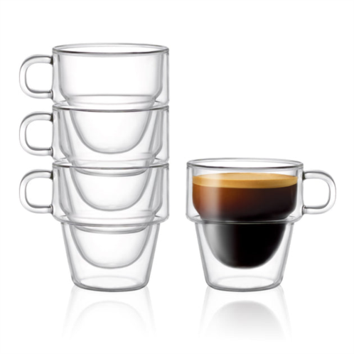 JoyJolt stoiva stackable double wall glasses - 5 oz - set of 8