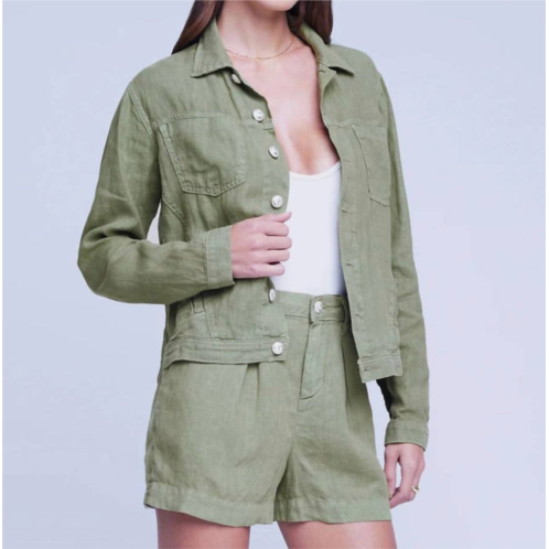 celine linen jacket in soft army