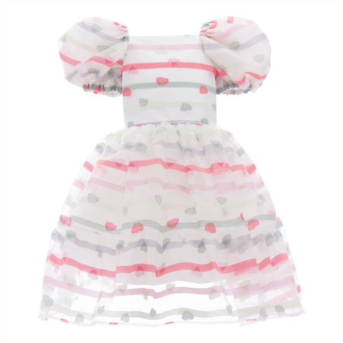 Mimi Tutu white puffer sleeve party dress