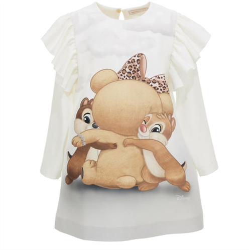 Monnalisa white chipmunks hug dress