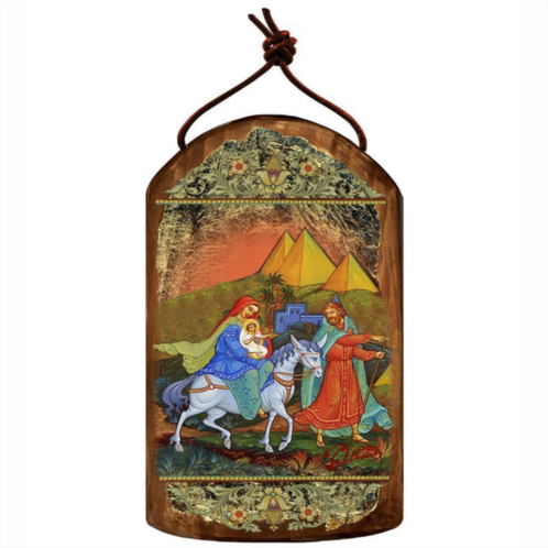 Designocracy flight to egypt wooden icon, ornament