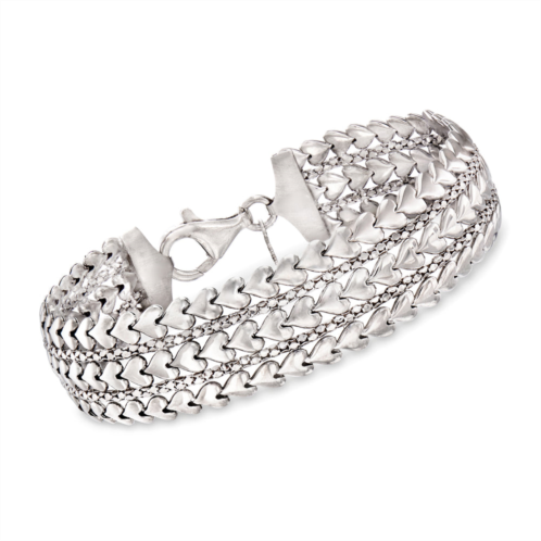 Ross-Simons italian sterling silver multi-row heart bracelet