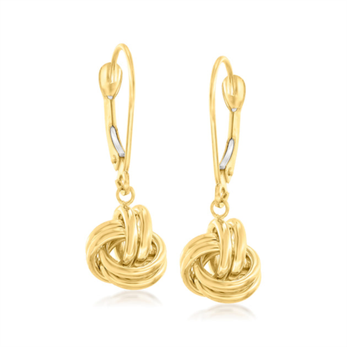 Ross-Simons 14kt yellow gold love knot drop earrings