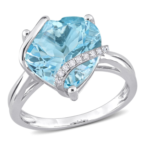 Mimi & Max 7ct tgw sky blue topaz and diamond accent heart ring in sterling silver