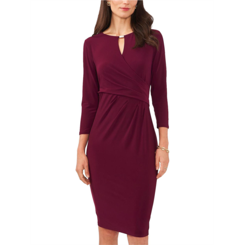 MSK womens jersey faux wrap midi dress