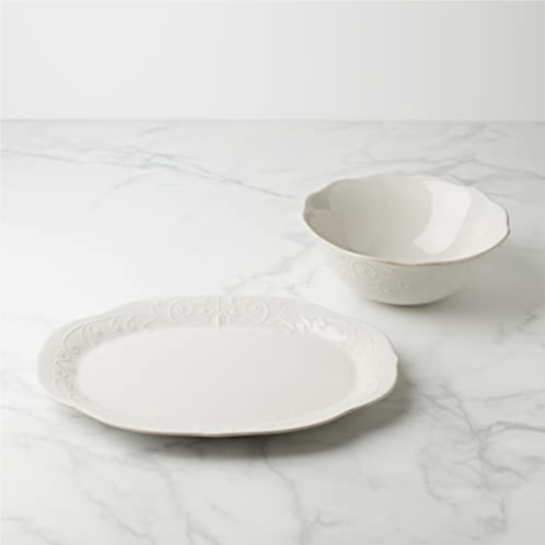 Lenox french perle 2pc serveware bundle 7.94 white