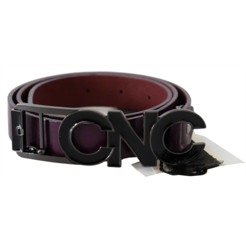 Costume National leather large logo letter buckle womens belt