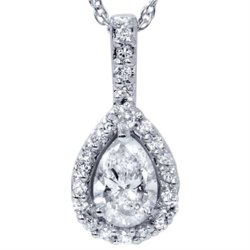 Pompeii3 3/8ct fancy pear shaped 14k solitaire diamond pendant