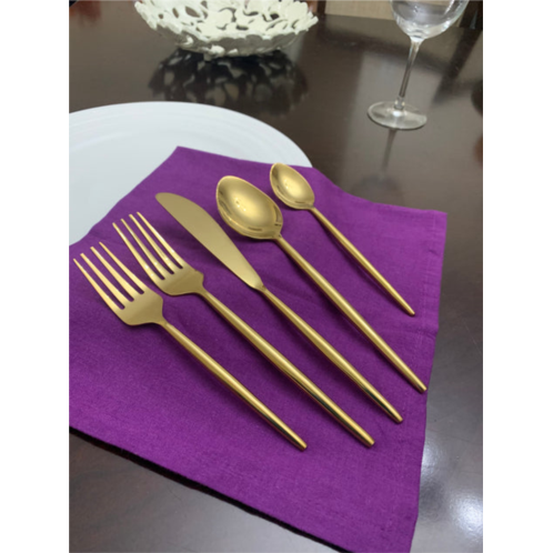 Vibhsa 20 piece modern gold flatware set