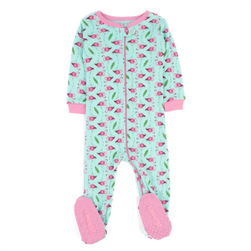 Leveret kids footed cotton pajamas flamingo