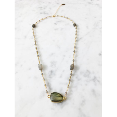 A Blonde and Her Bag mrs. parker endless summer labradorite necklace in gold